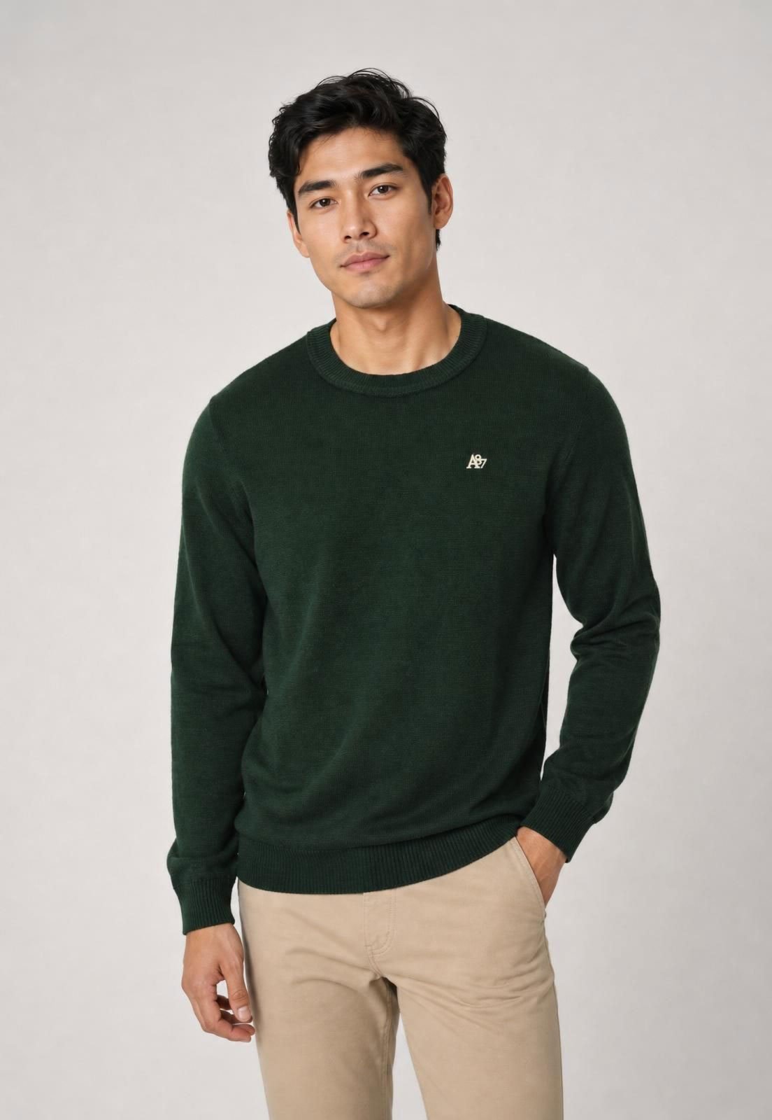 Suéter Tricot Masculino Aeropostale Gola Redonda A87 Verde
