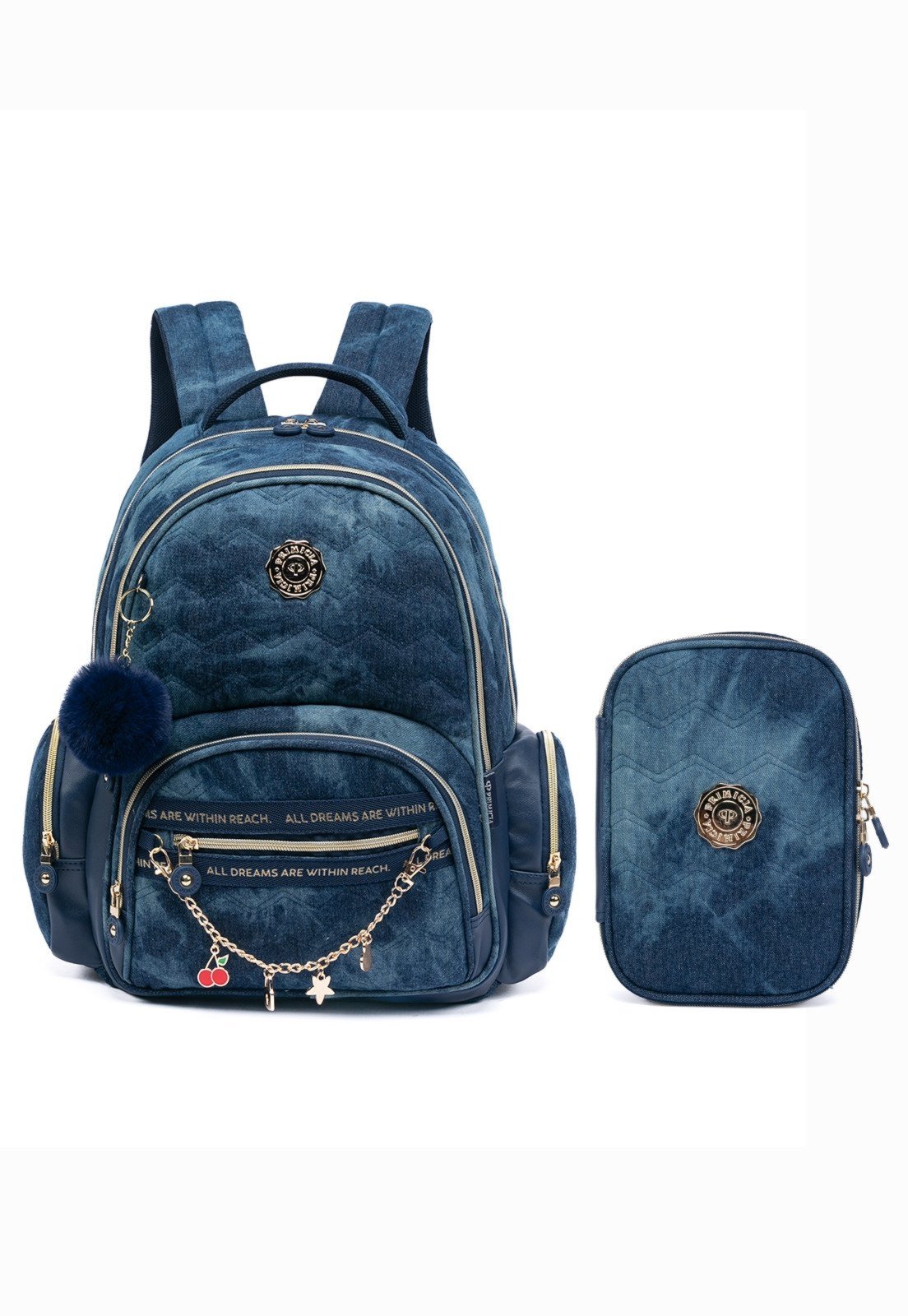 Infantil - Mochila De Costas Juvenil Estojo Escolar Feminina Resistente