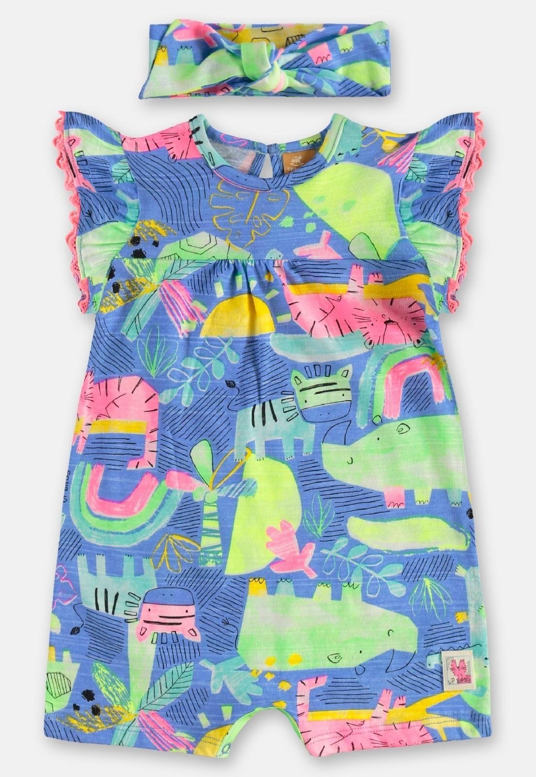 Infantil - Macaquinho com Faixa Cabelo para Up Baby Azul