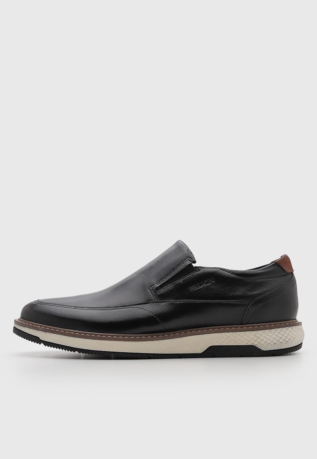 Sapato Slip On Masculino Ferracini Couro Preto
