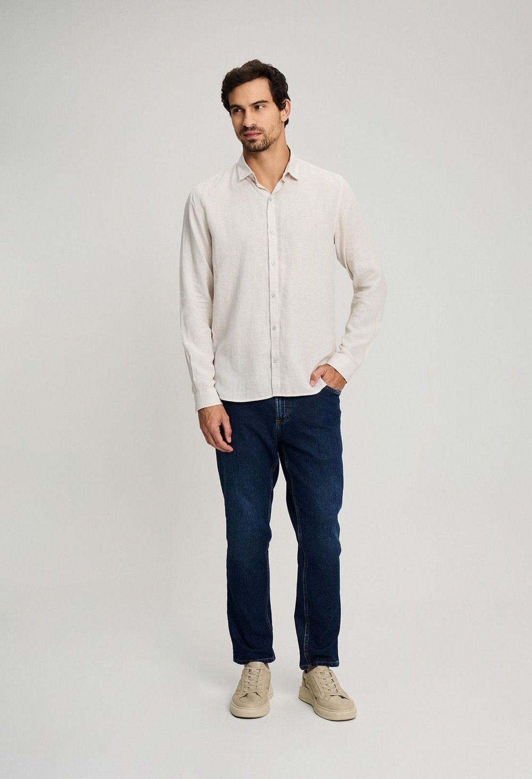 CAMISA DOCTHOS SLIM MANGA LONGA RAMI CAMISA DOCTHOS SLIM MANGA LONGA RAMI 010 NATURAL EG