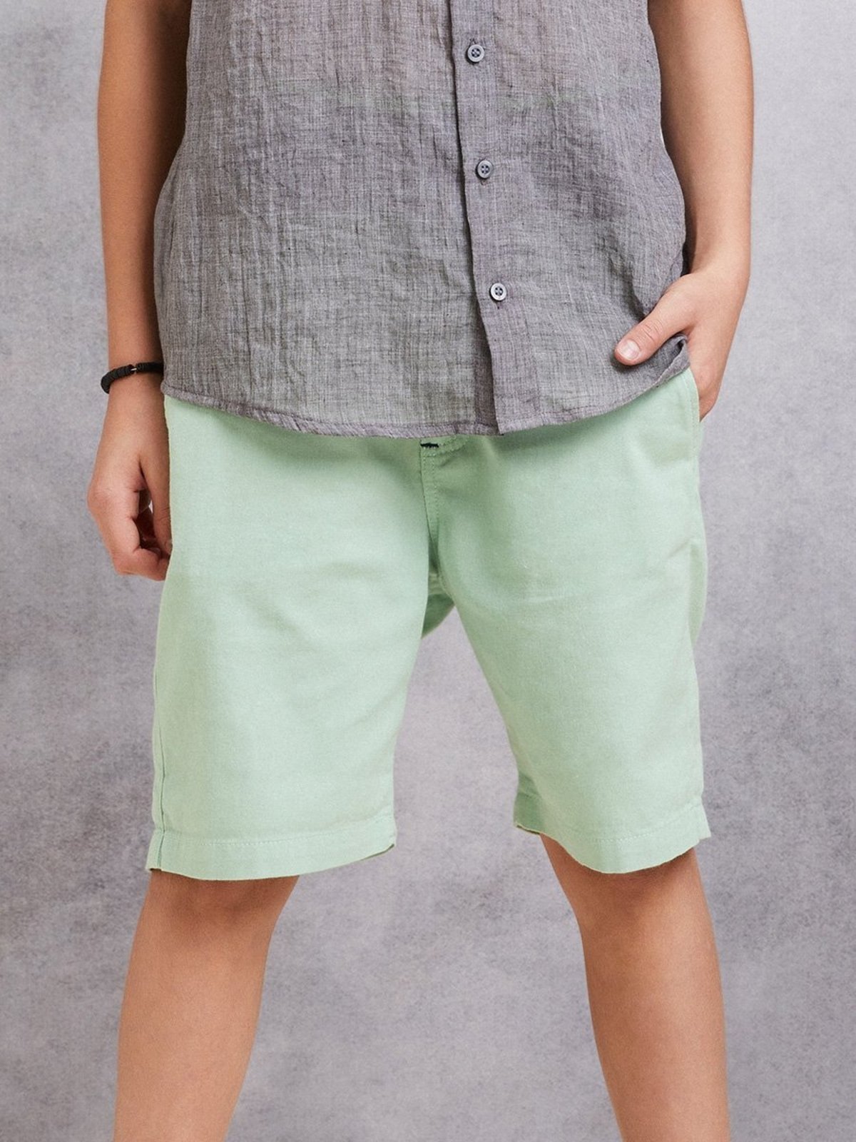 Infantil - Bermuda de Sarja Verde Menta