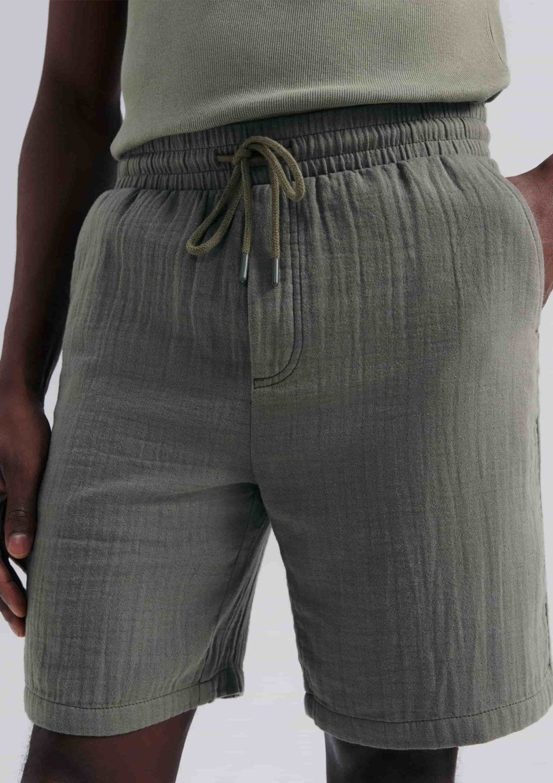 Bermuda Masculina Reta Texturizada