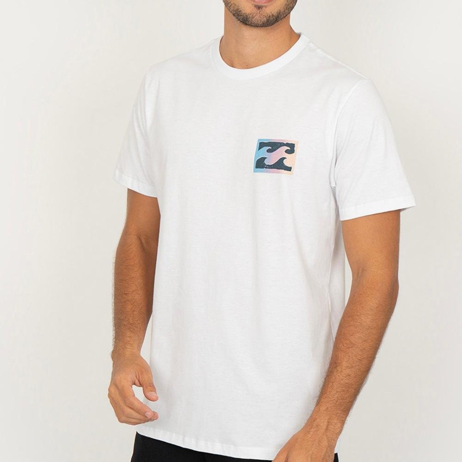 Camiseta Billabong Crayon Wave WT26 Masculina Branco