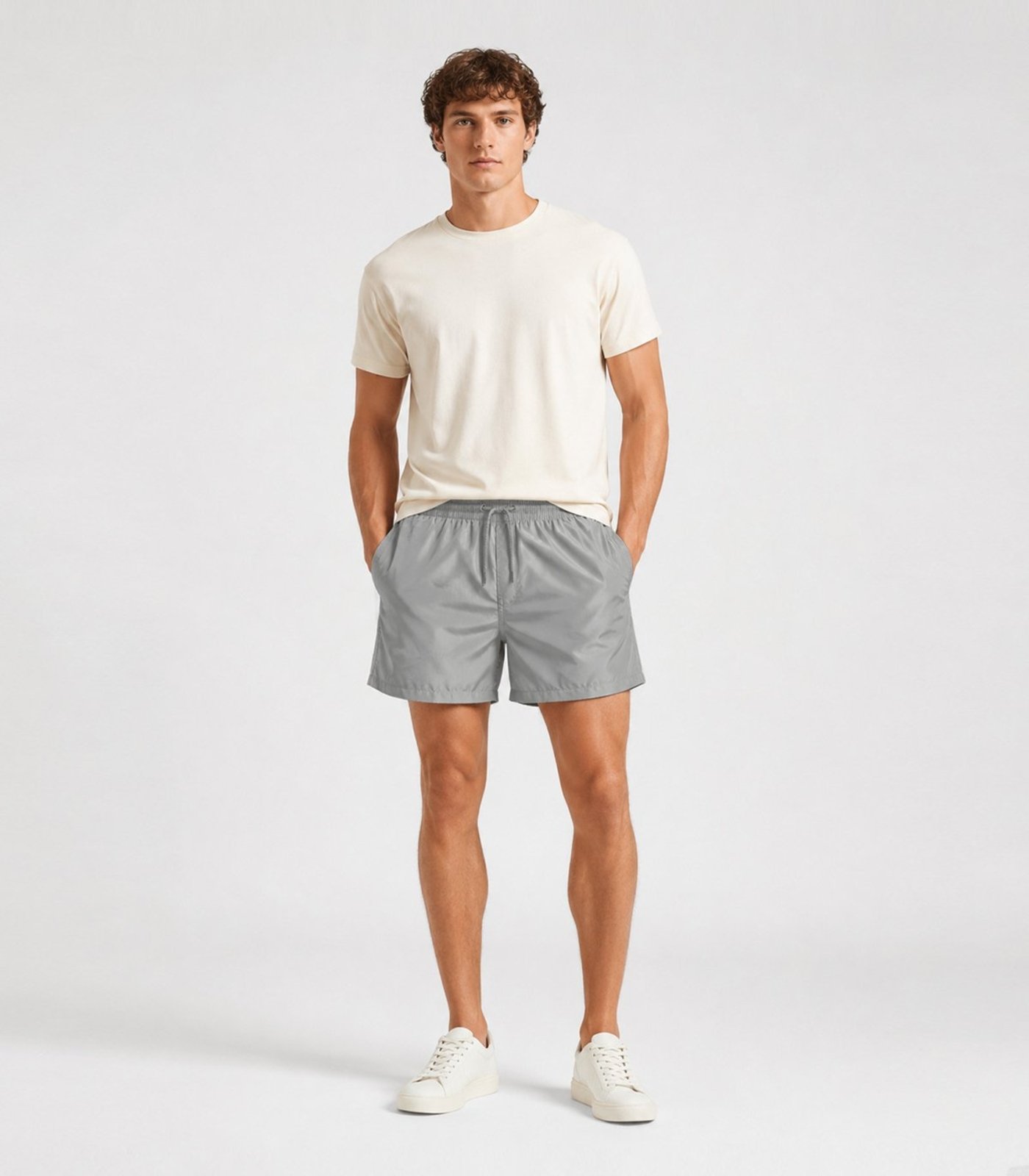 Bermuda Masculina Em Suede Com Bolsos Select Bege