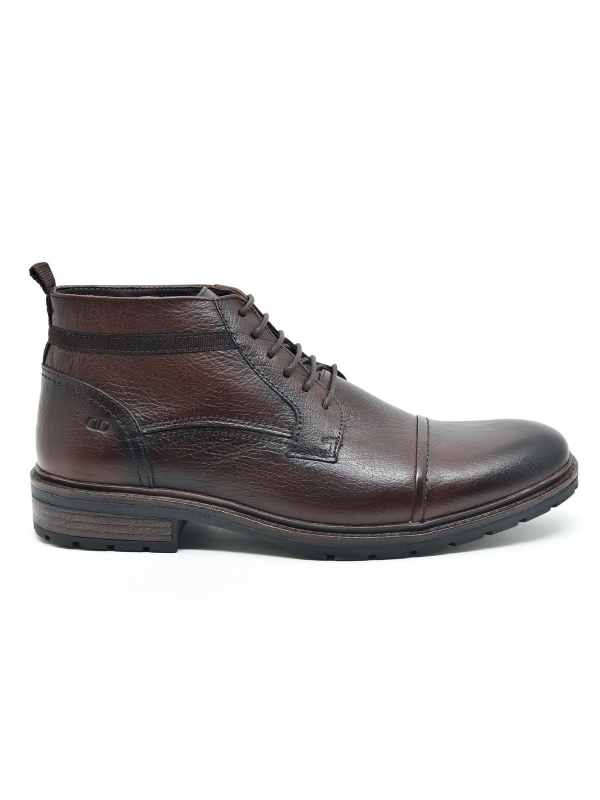 Bota Masculina Democrata Astro Couro Cadarço Garage Confortável Marrom Escuro Mouro