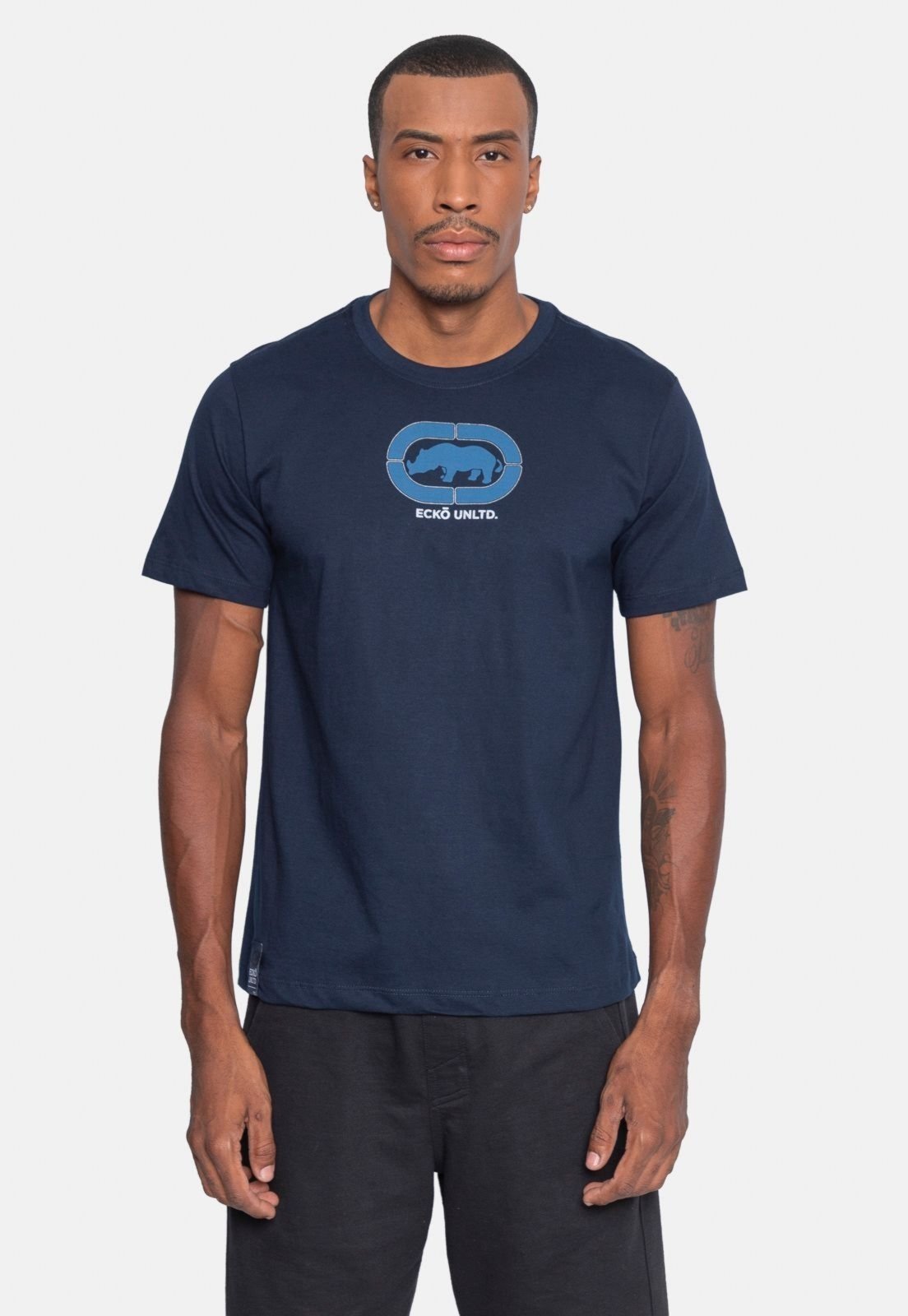 Camiseta Ecko Estampada Azul Marinho