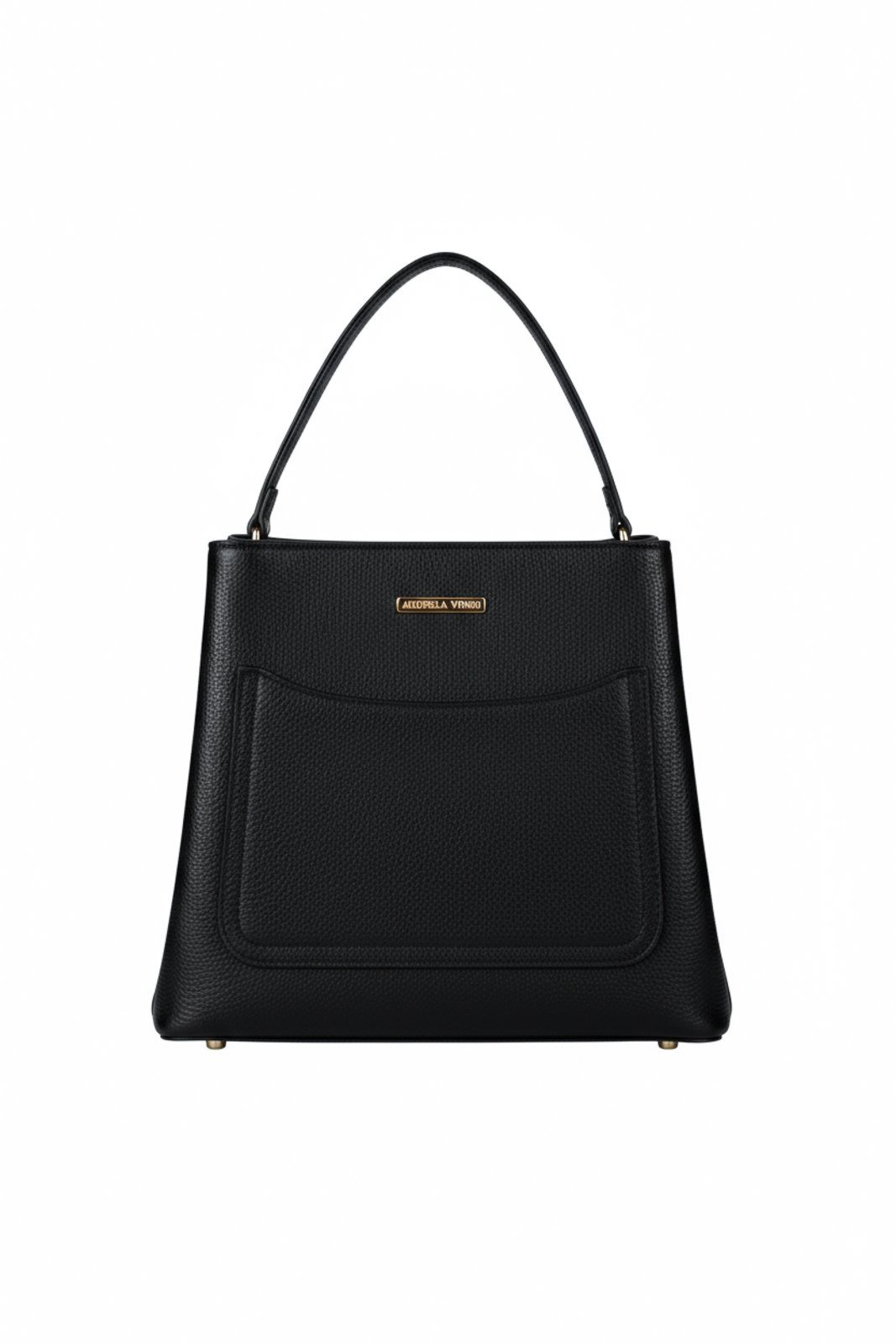 Bolsa de mão em couro liso Madu - Preto