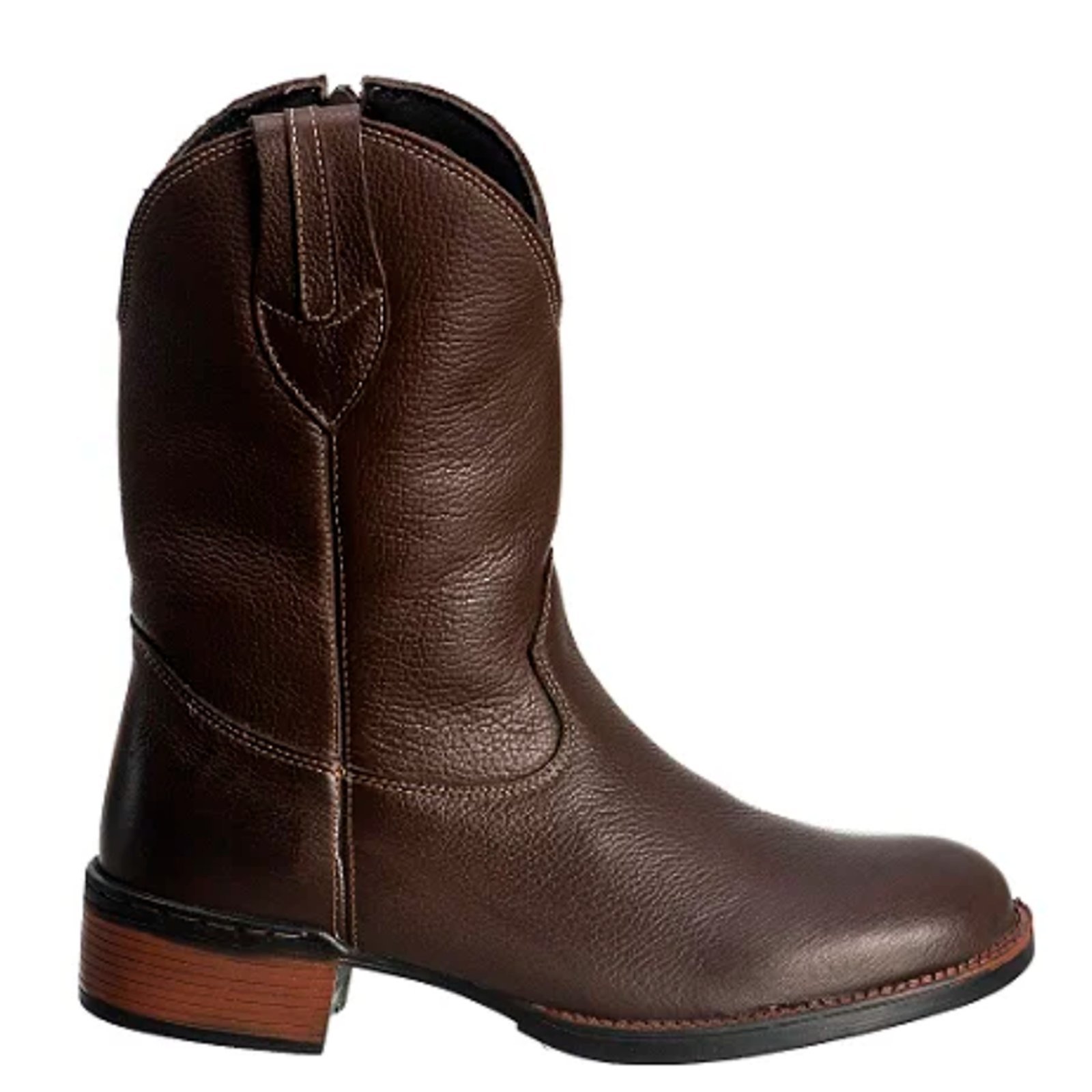 Infantil - Bota Couro Texana Campero Classica Cano Medio Café