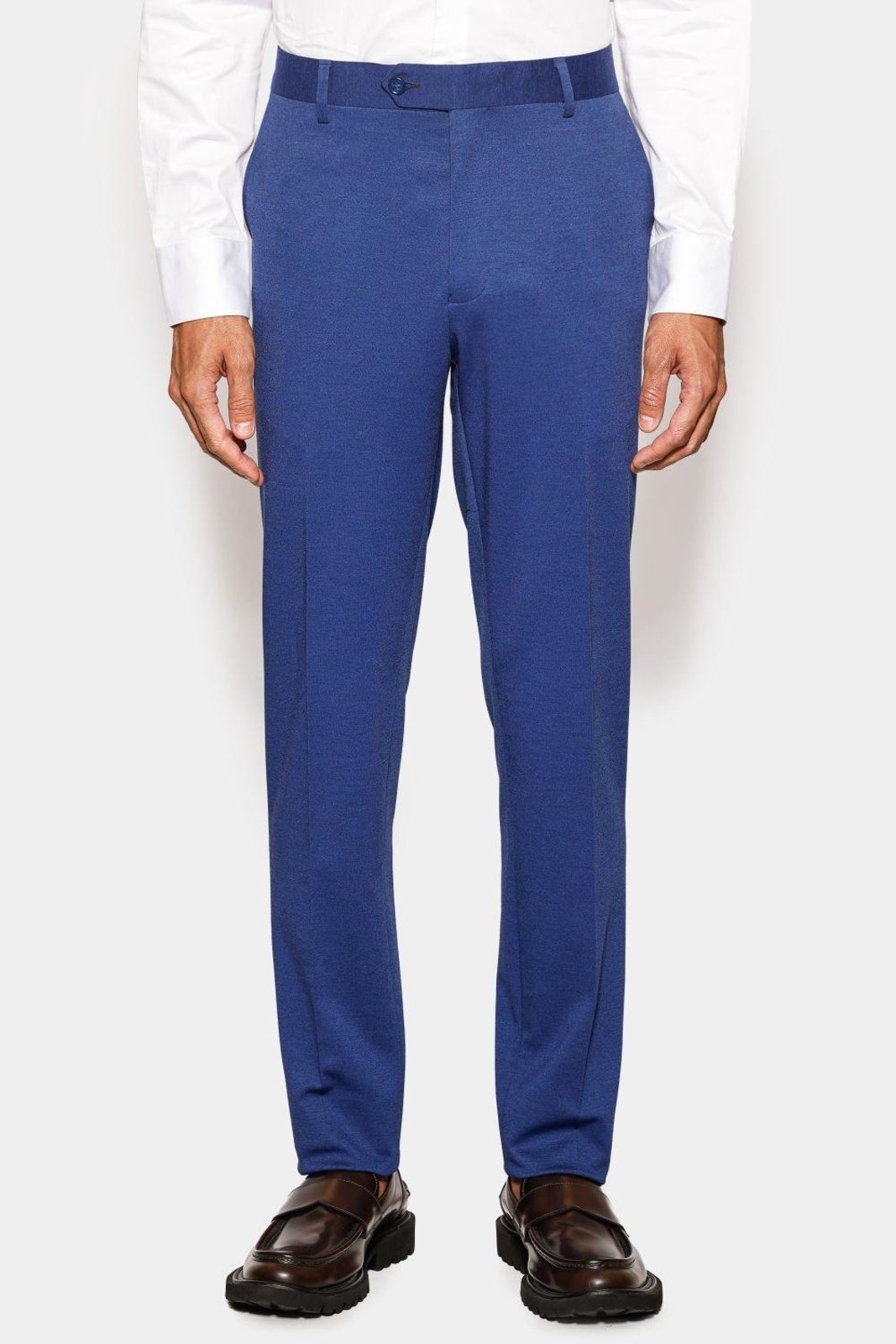 Calça Aramis Alfaiataria Malha Mescla Slim Azul Medio