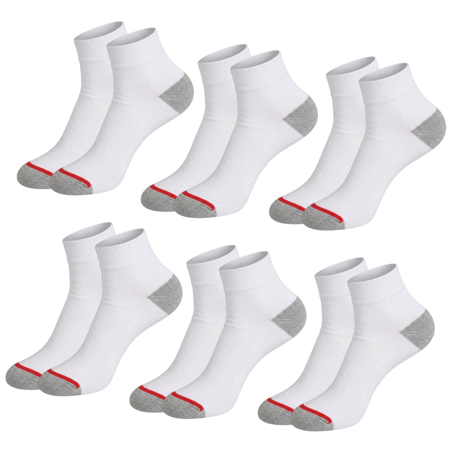 Kit 6 Pares de Meias QLC Sports Confort Cano Curto Esportiva Branco