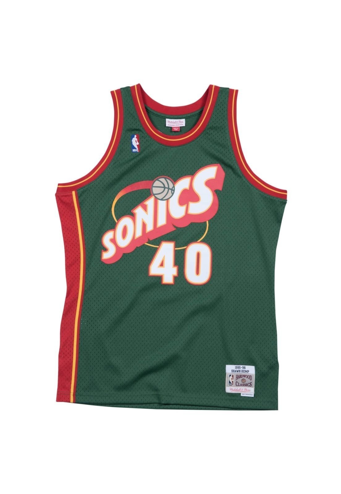 Regata Mitchell & Ness Road Swingman Jersey Seattle SuperSonics 1995-96 Shawn Kemp Verde
