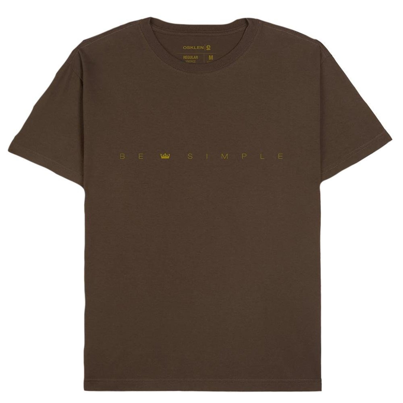 Camiseta Osklen Slim Vintage BE Simple Masculina Marrom Onix