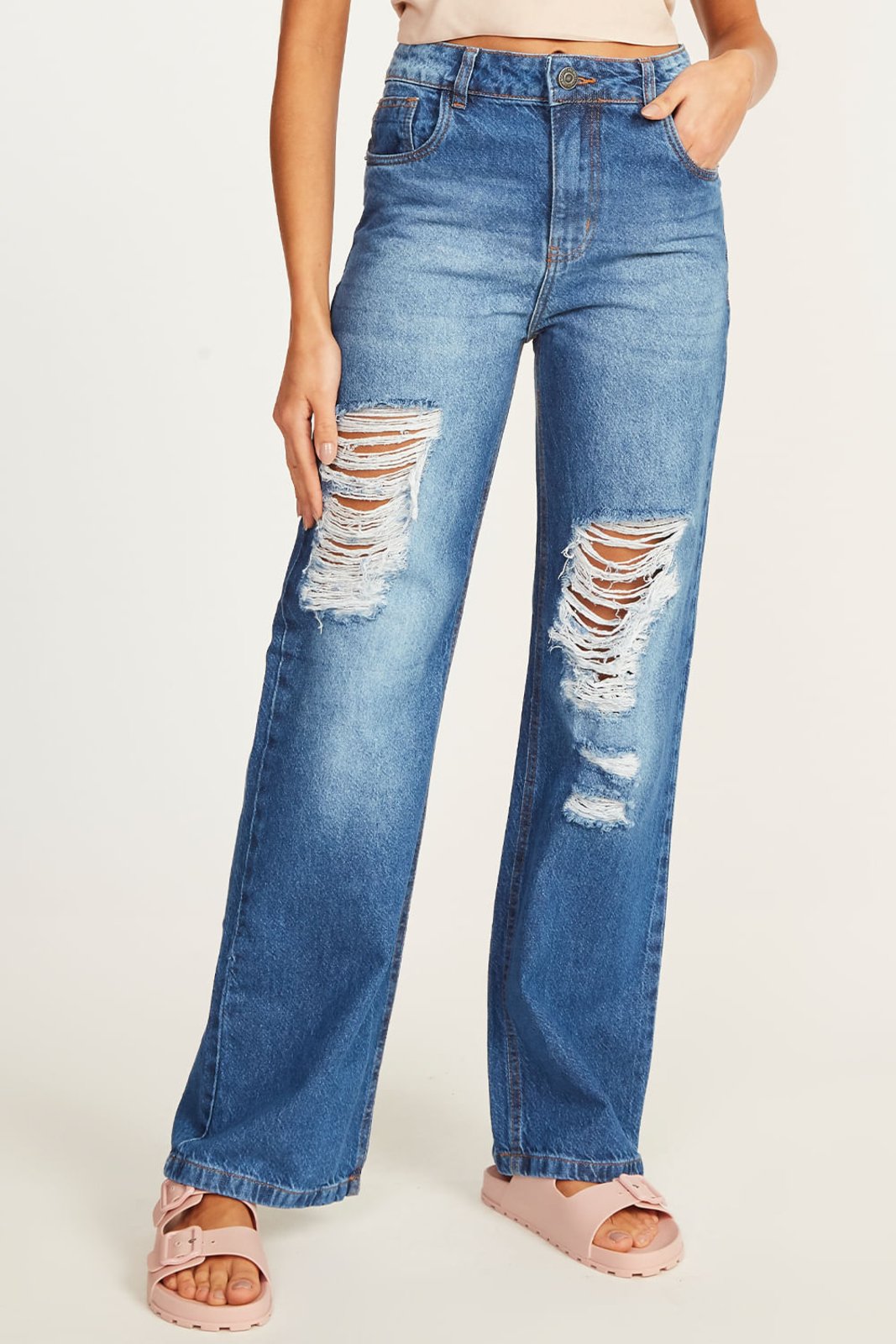 Calça Jeans Wide Leg Feminina - Aeropostale Calça Jeans Wide Leg Feminina - Aeropostale 40