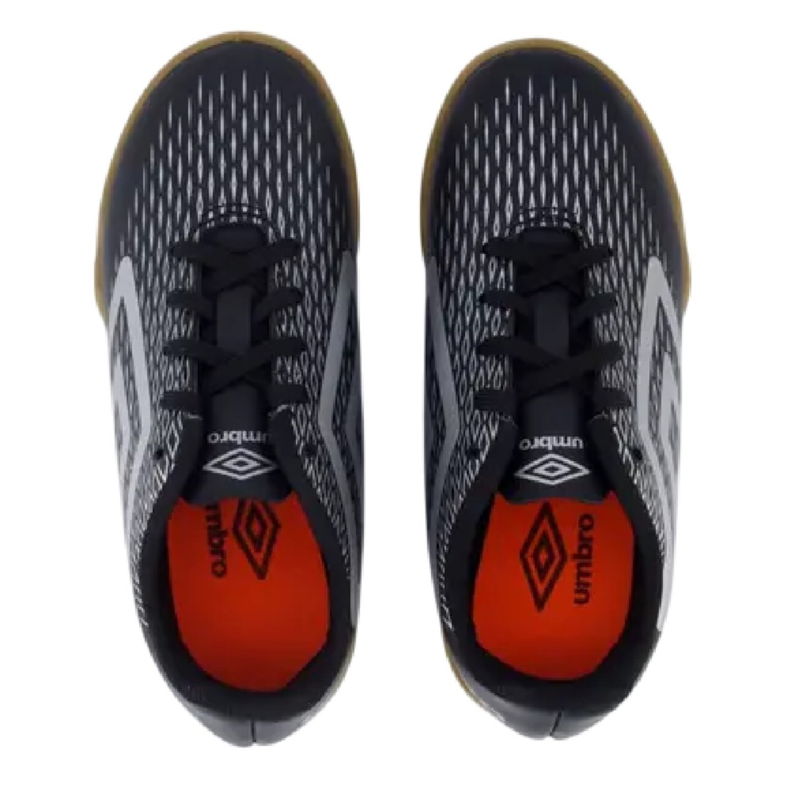 Vista 3 Chuteira Futsal Umbro X-Diamond Jr Cinza preto Umbro preto