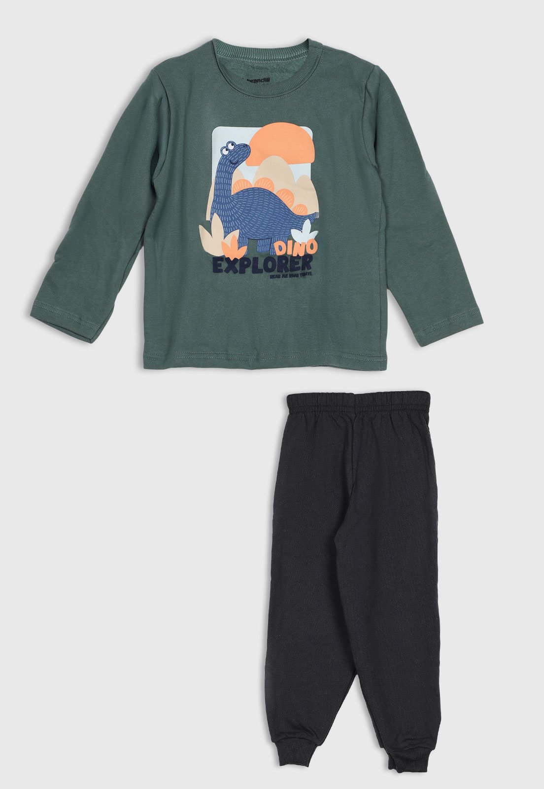 Infantil - Conjunto Longo Brandili Dinossauro Verde