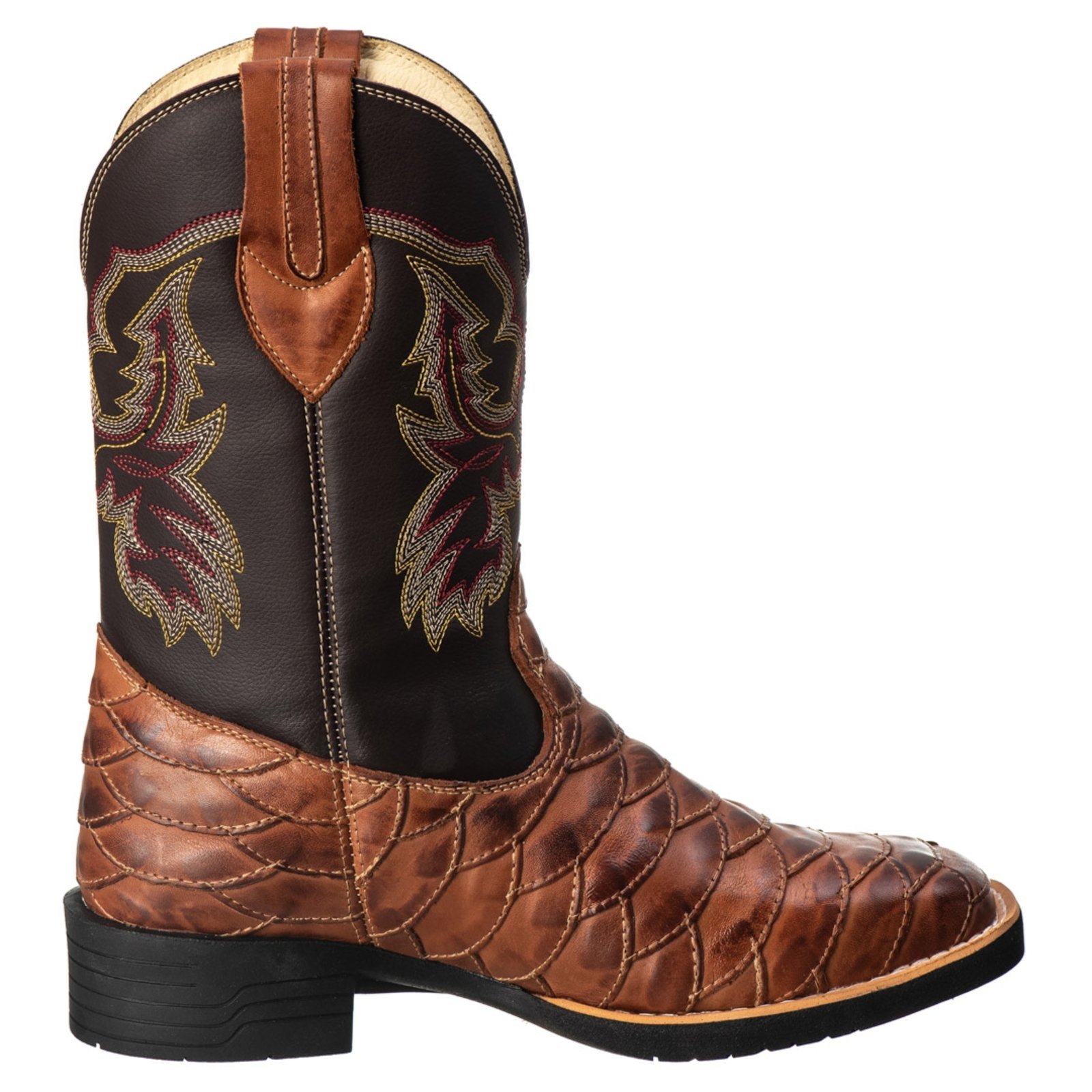 Bota Couro Campero Texana Trançada Artesanal Country Pinhão