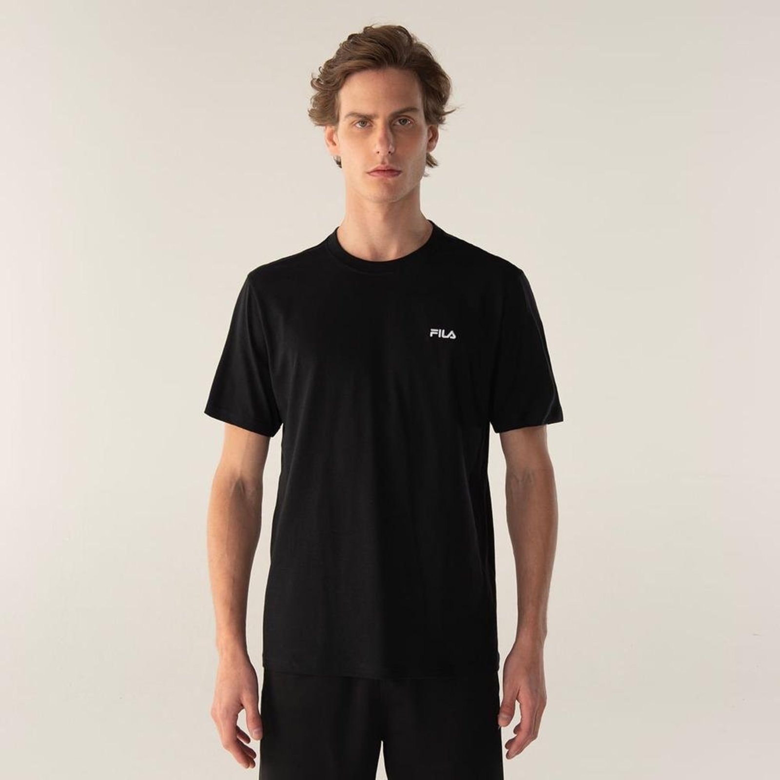 Camiseta Masculino Malha Fila Regular V 1430524 Preto G