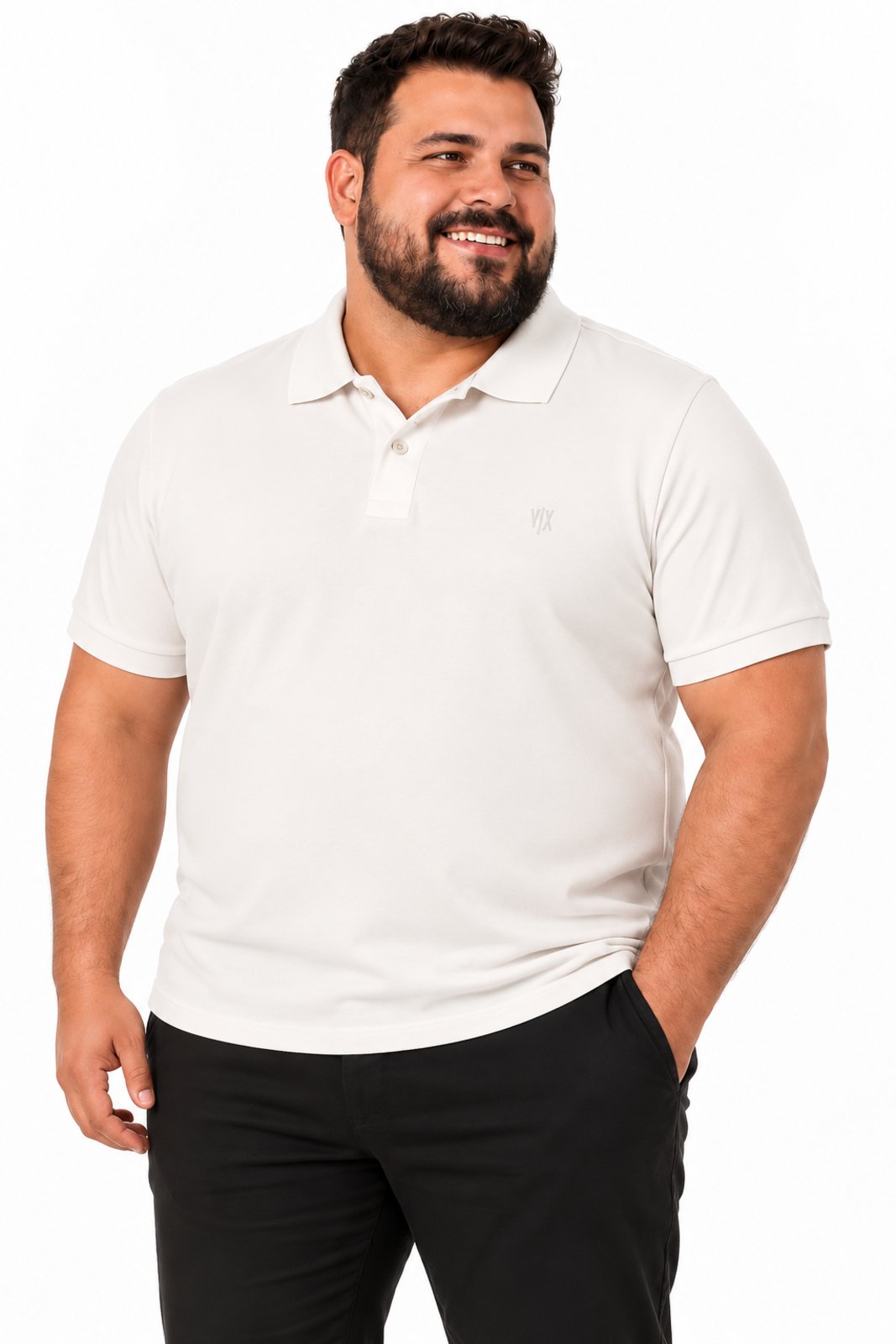 Camisa Polo D Bell Outlet Fashion Masculina Plus Size Off White