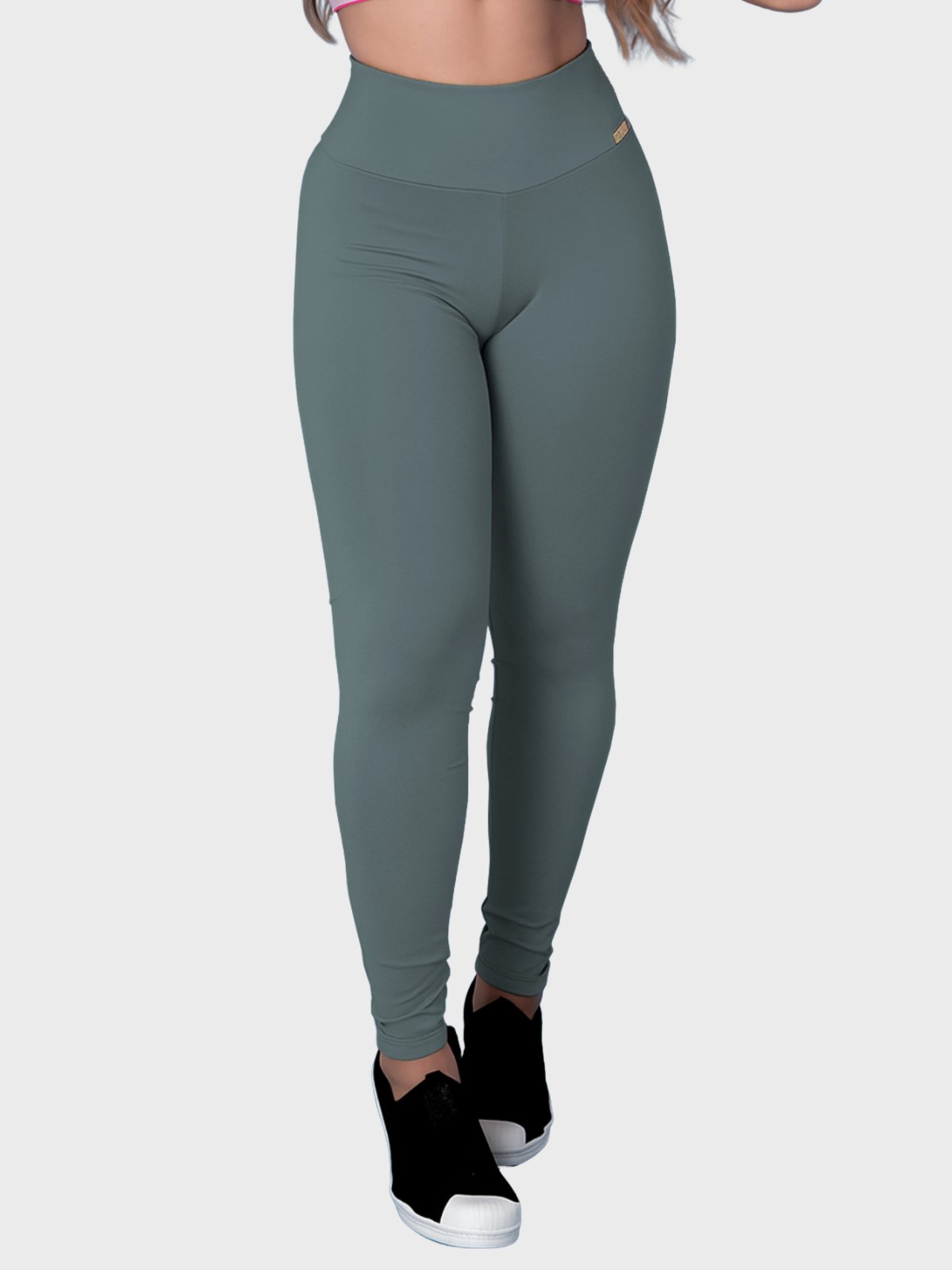 Calça Legging Fitness Tarelles Peluciada Inverno Cintura Alta Chumbo