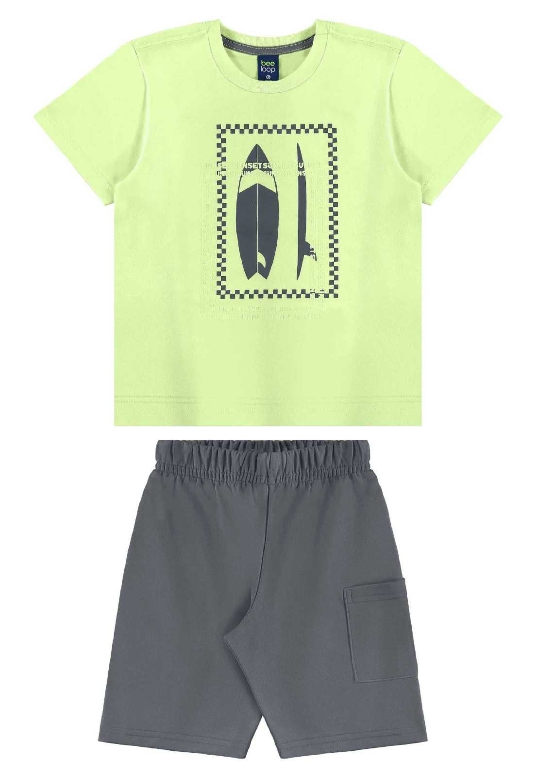 Infantil – Conjunto Camiseta e Bermuda Bee Loop Verde