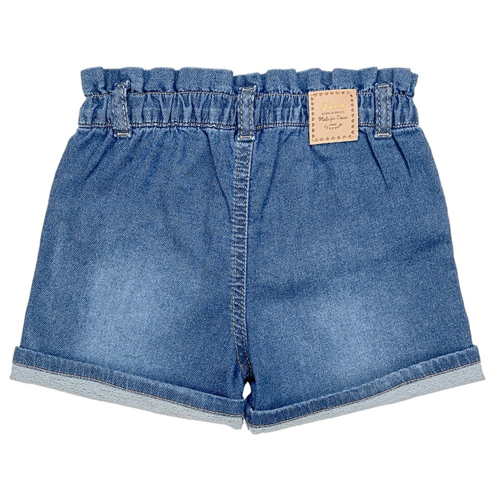 Vista 3 Infantil - Shorts Look Jeans Clochard Jeans Moletom azul Look Jeans azul