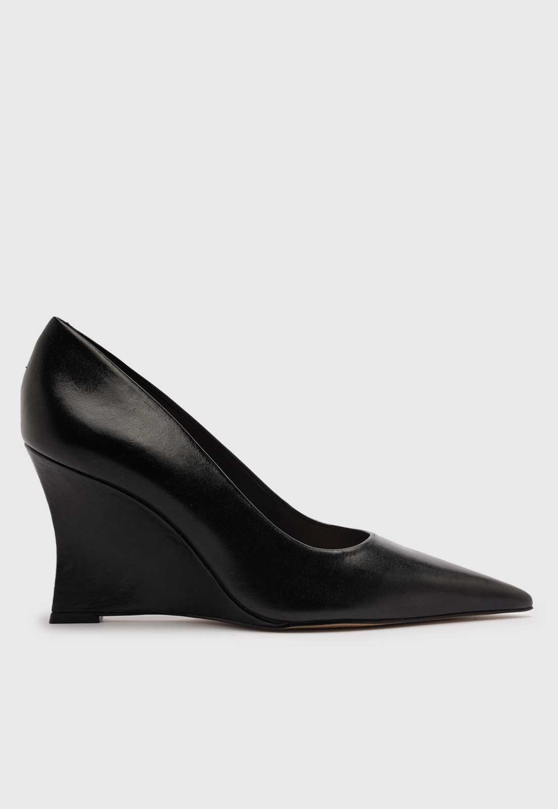 Scarpin Arezzo Salto Anabela Bico Fino Preta