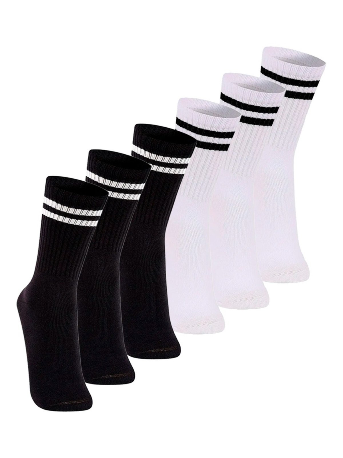 Kit com 6 Pares de Meias Esportiva Cano Longo Lupo 3292-009