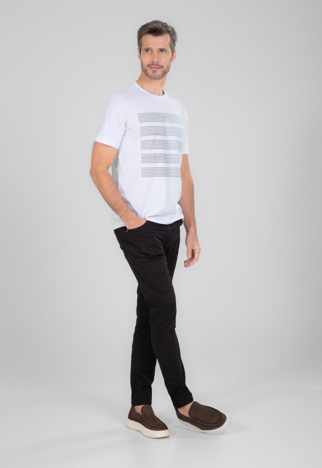 Camiseta Traymon Slim Com Estampa Branco