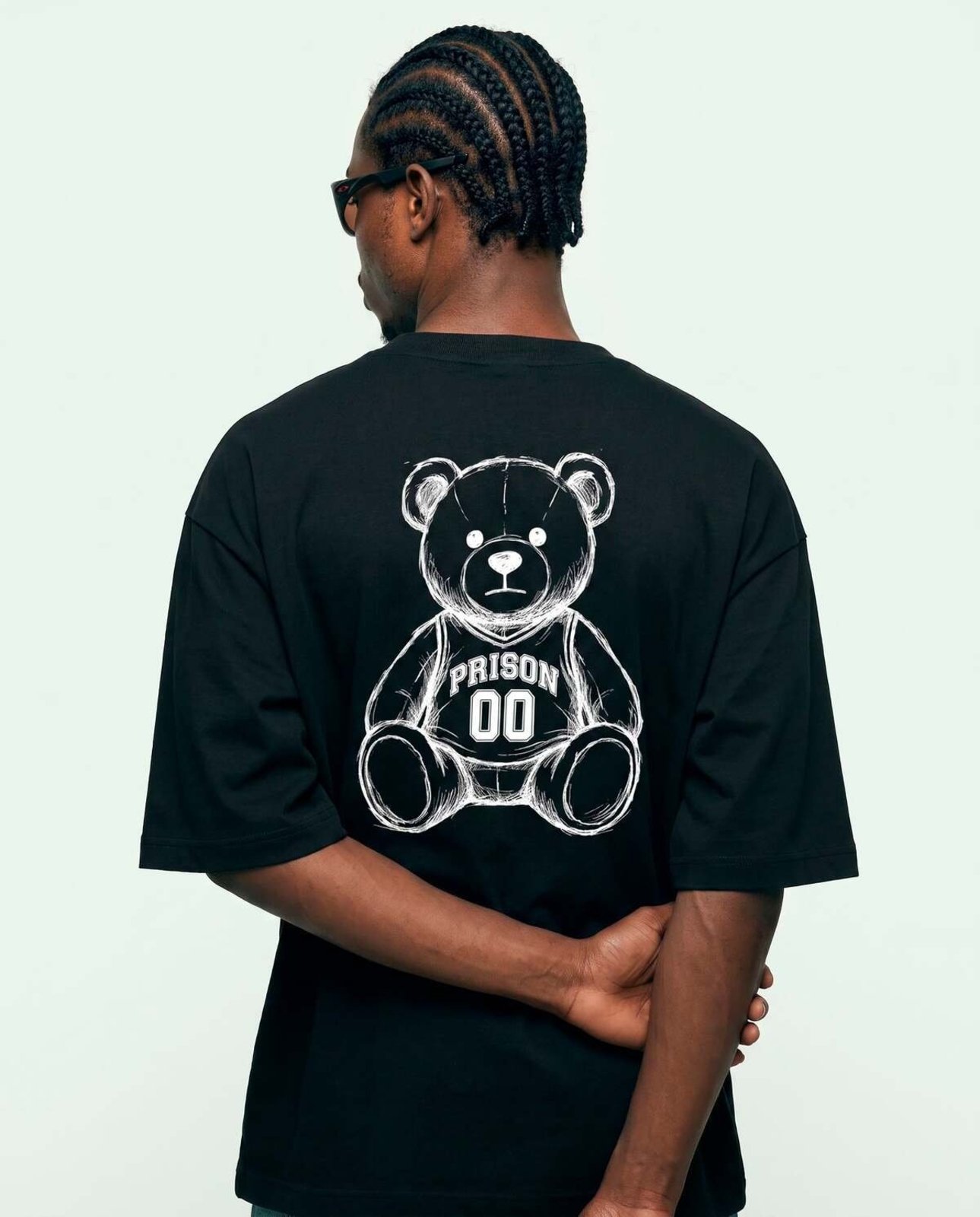 Camiseta Oversized Super Bear Prison Preta