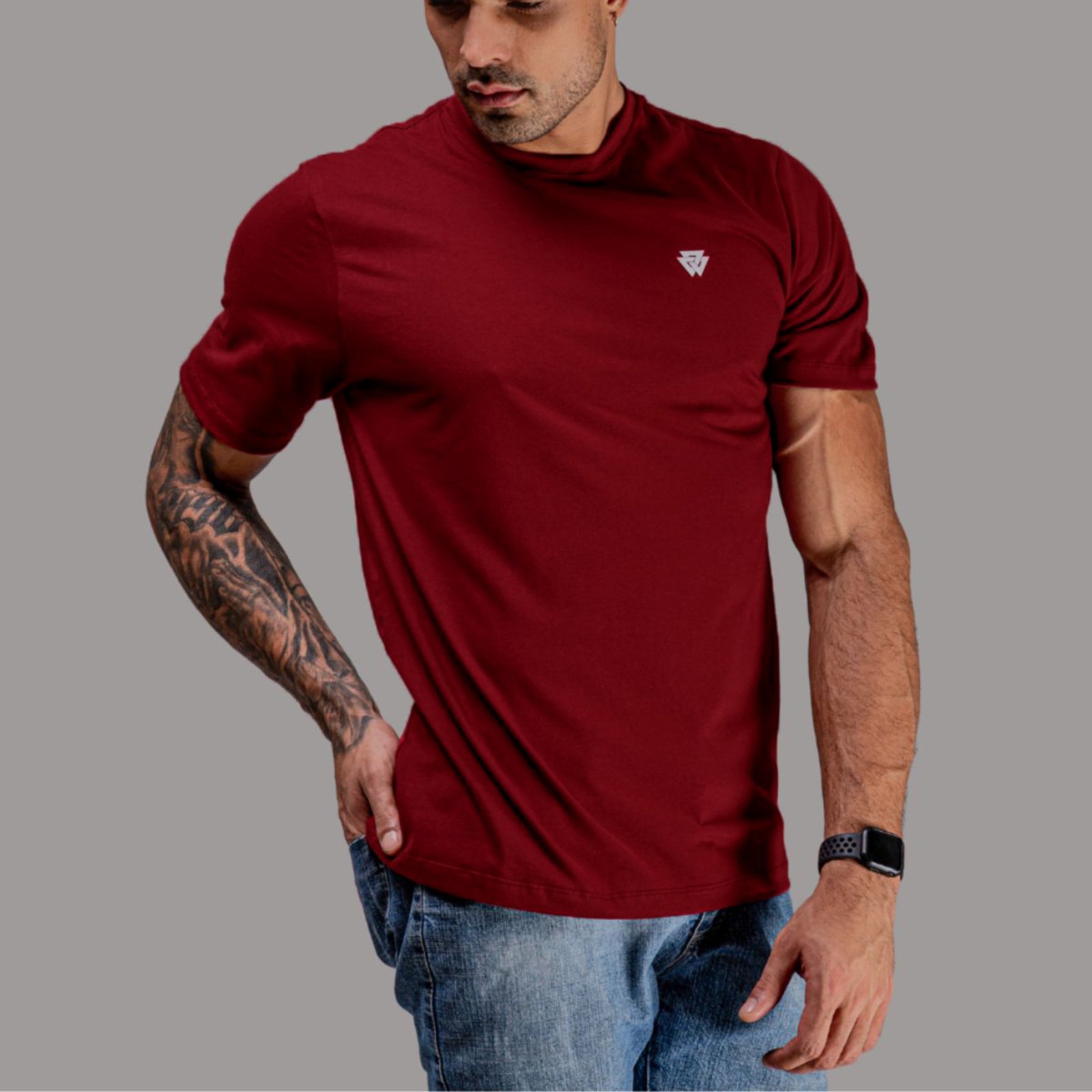 Volgatte – Camiseta Camisa Masculina 100% Algodão Cor Vinho