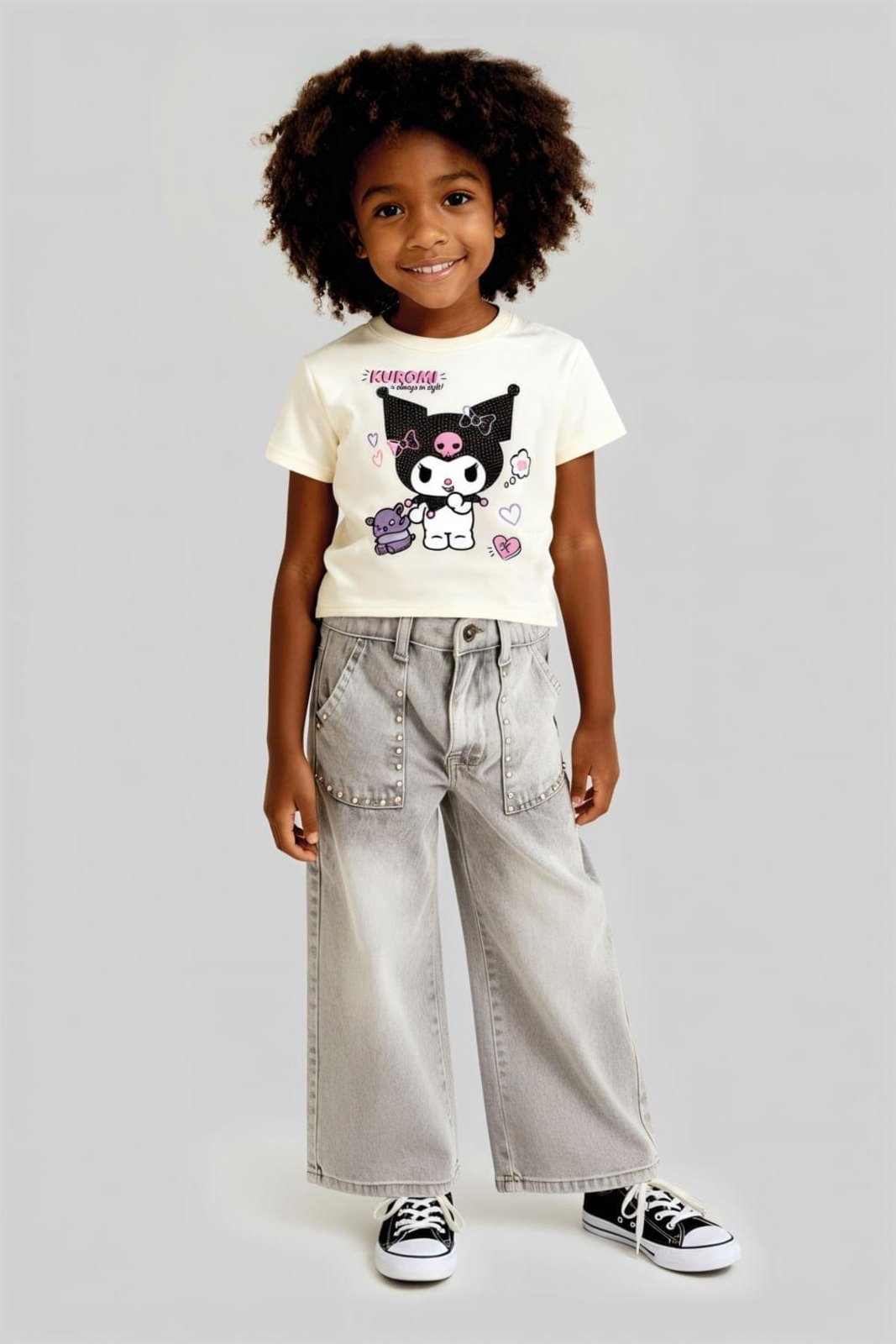 Infantil - Blusa menina Kuromi com strass Brandili