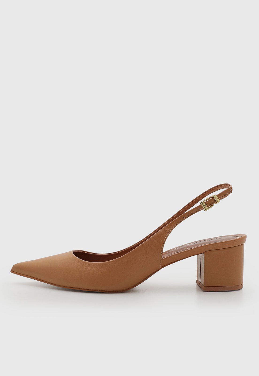 Scarpin Feminino Santa Lolla Couro Salto Baixo Caramelo
