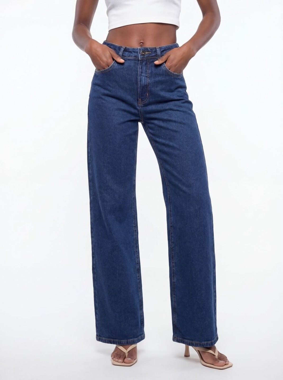 Calça Jeans Feminina Wide Leg Stretch Colcci CLC Indigo