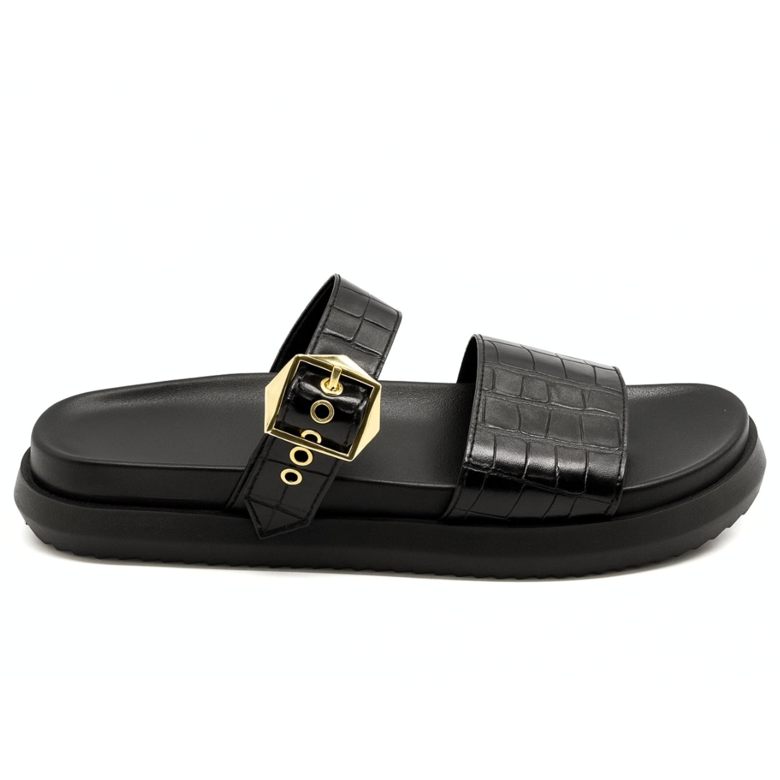 Papete Croco Preto Flor da Pele Conforto e Estilo 006