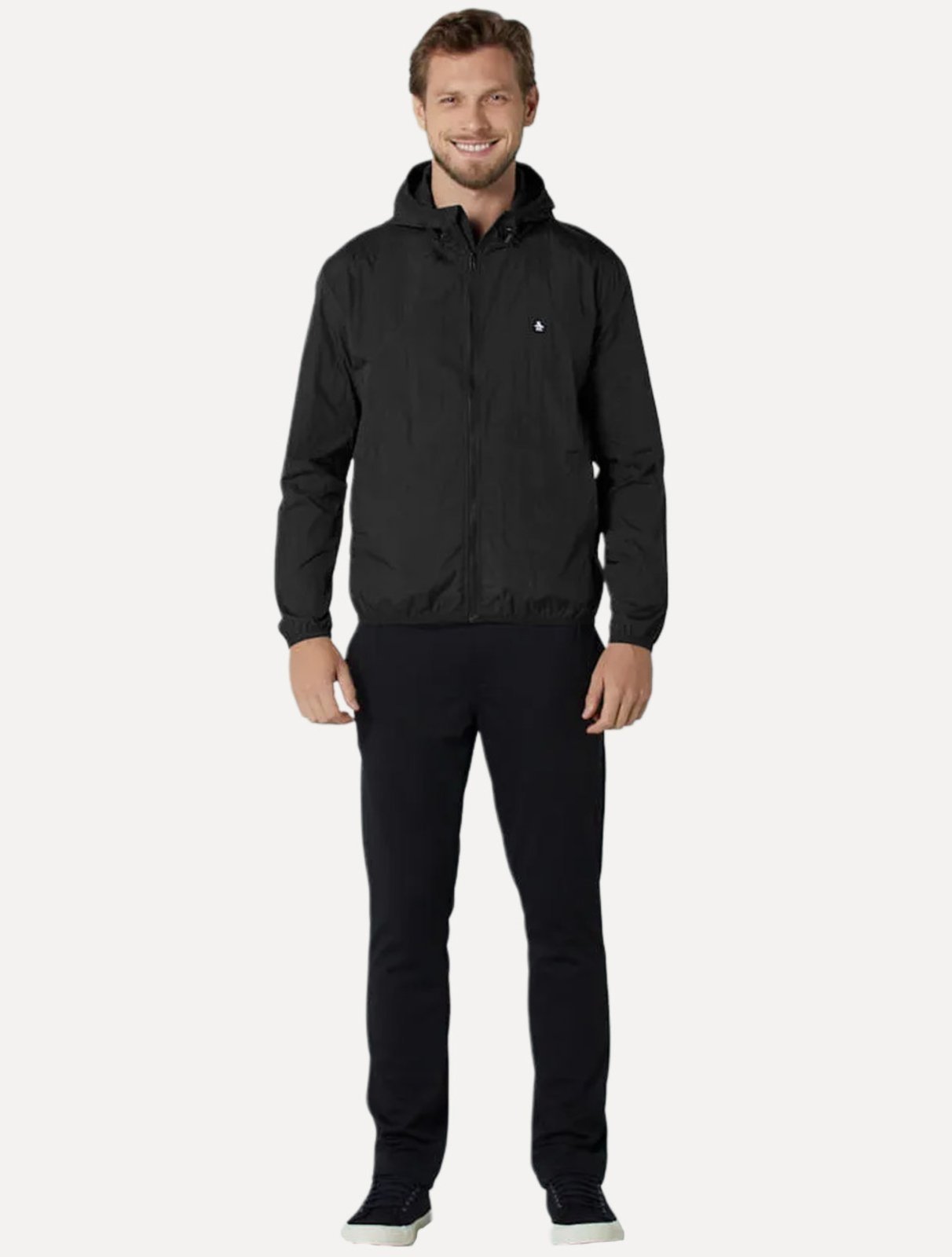 Jaqueta Original Penguin Masculina Sport Patch Nylon Preta