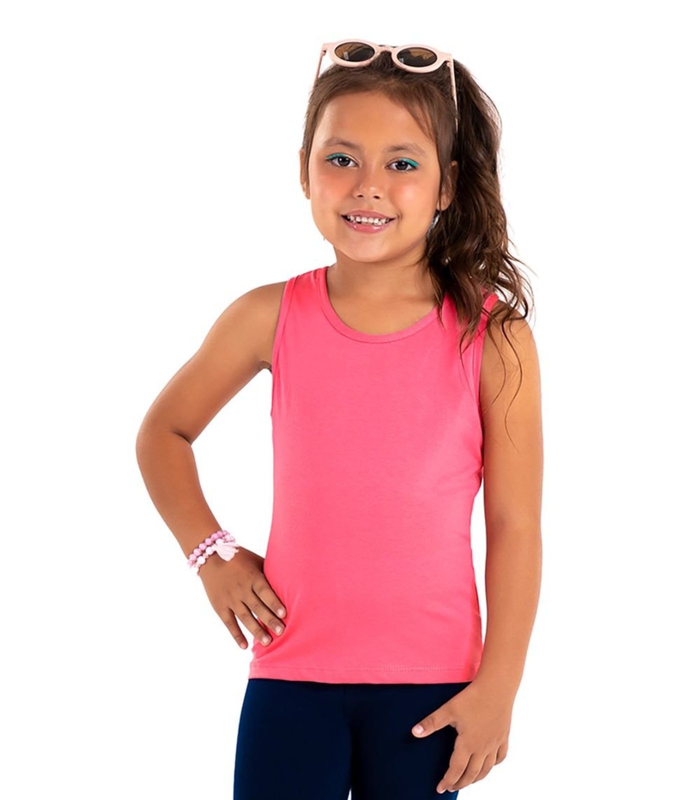 Infantil - Regata Básica Feminina Rovi Rosa