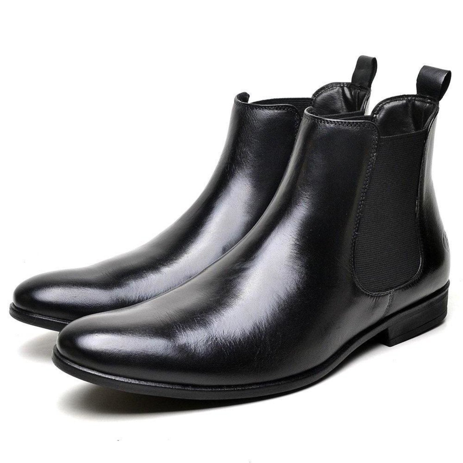 Bota Chelsea Manutt em Couro Elegante Clássica Preto