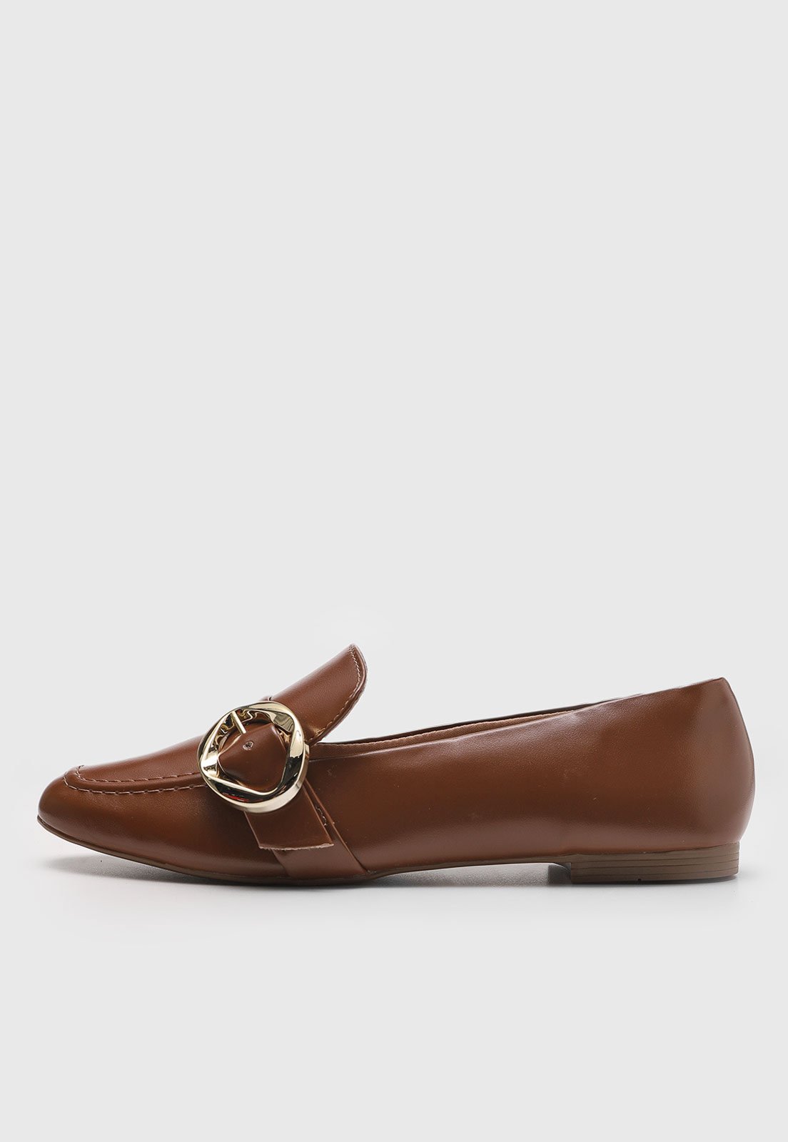 Mocassim Feminino Via Uno Fivela Marrom