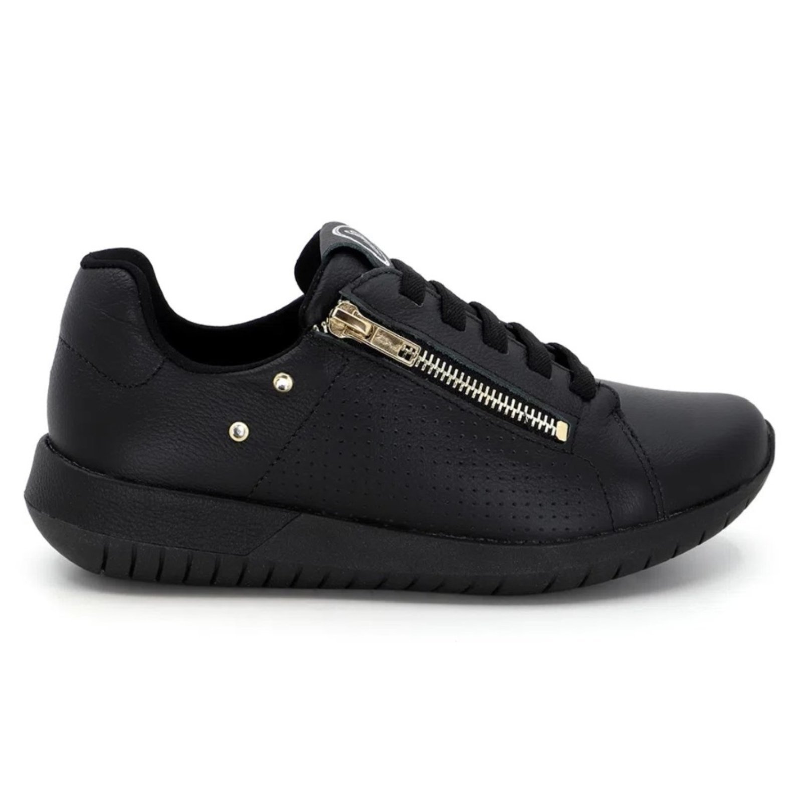 Vista 2 Tênis Usaflex Feminino Elástico com Zíper AH1707 preto Usaflex preto