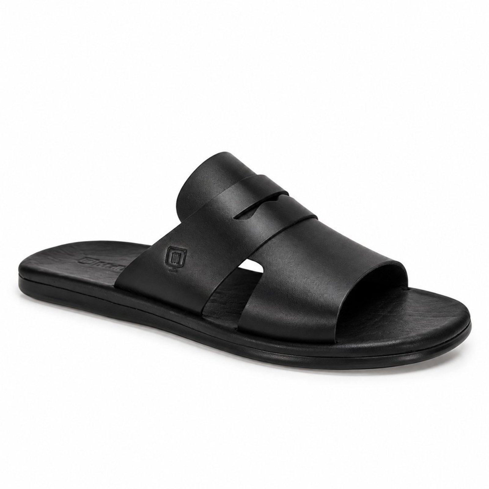Chinelo Masculino Confortável Couro Malbork Preto Casual