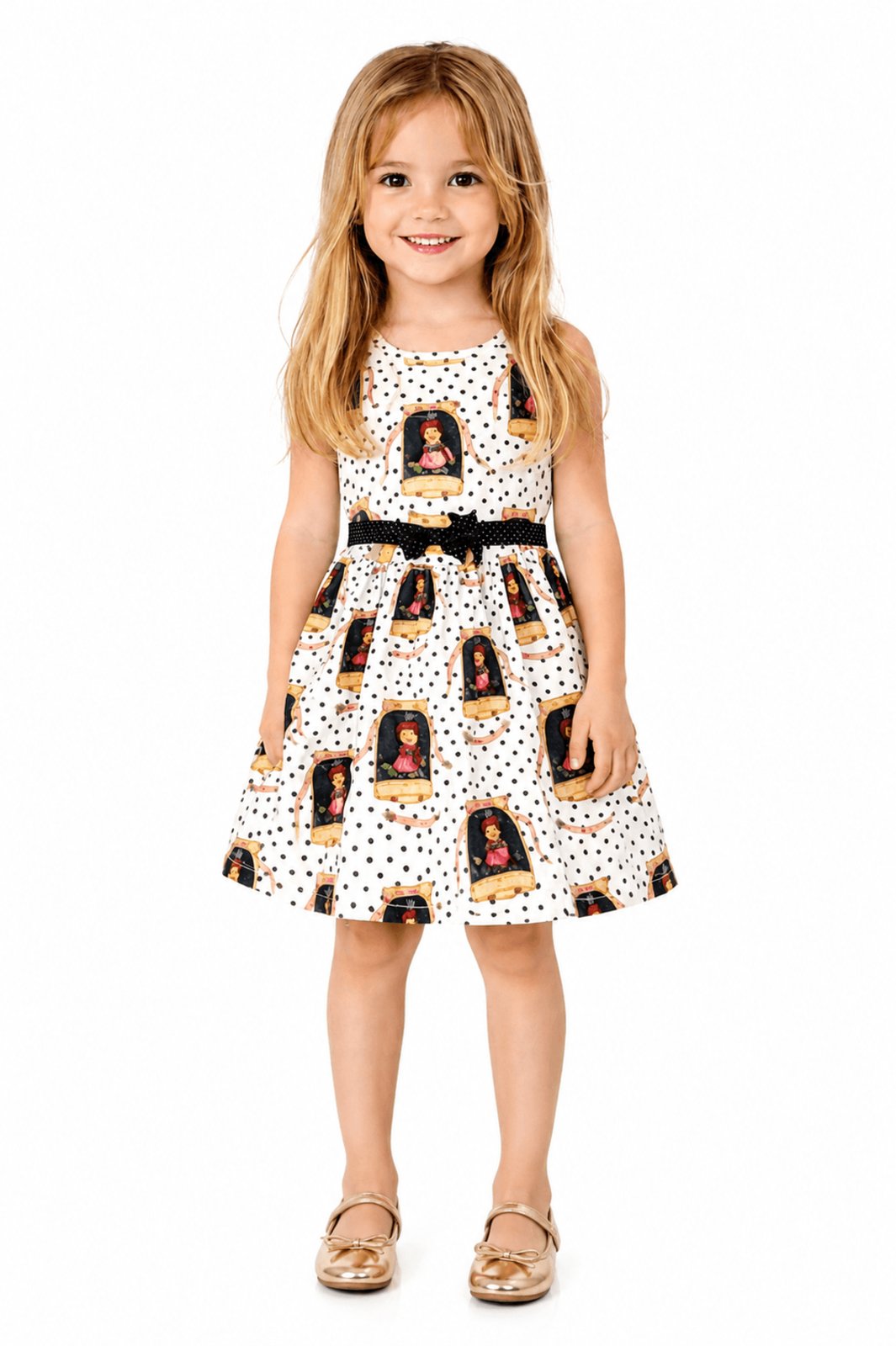 Infantil - Vestido Menina Caixinha De Música Alphabeto Branco Branco