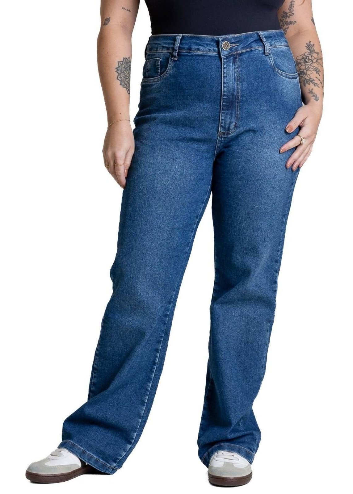 Calça Jeans Sawary Reta Plus Size - 284128 - Azul - Sawary