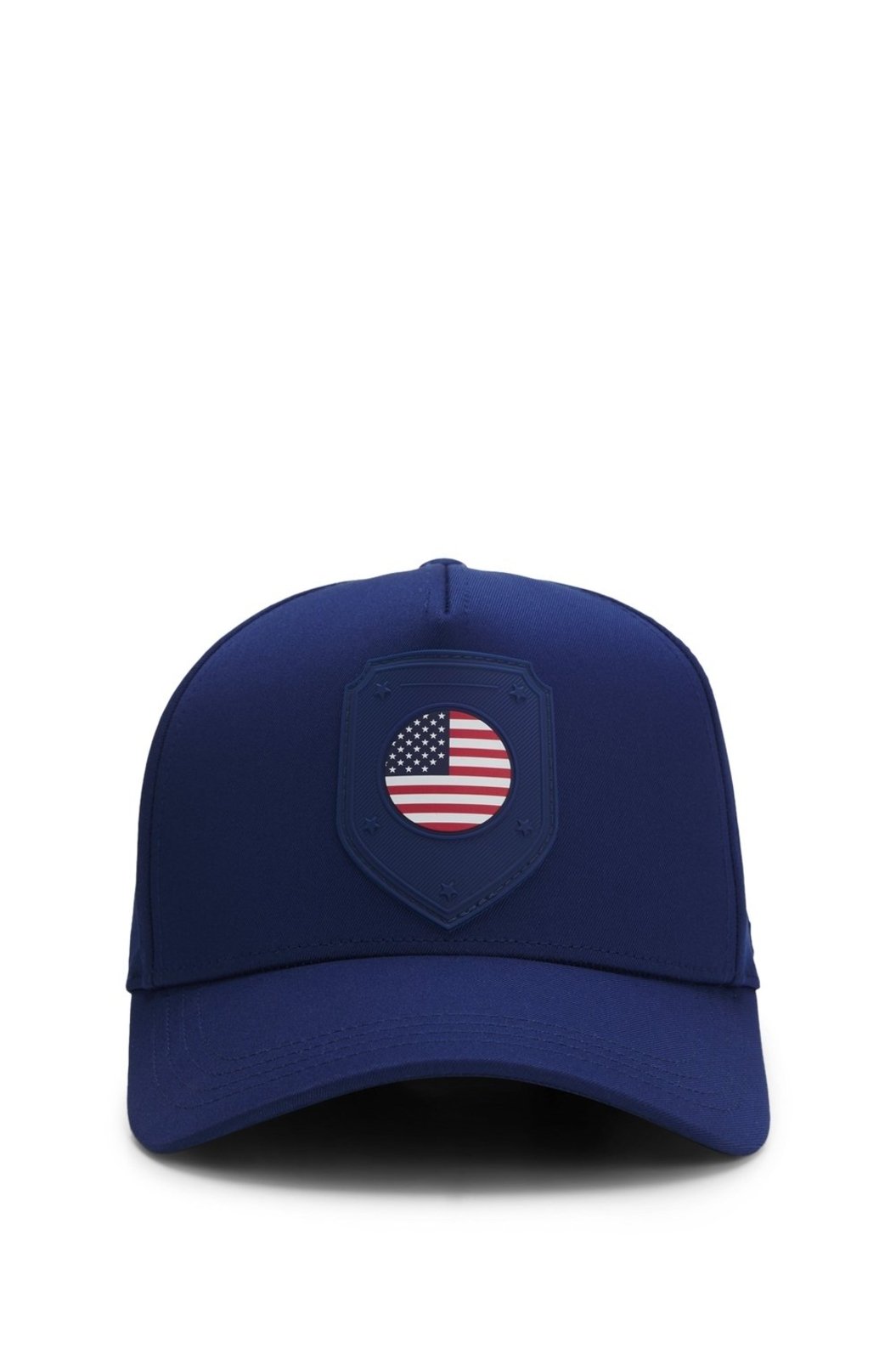 Boné Em Sarja Lustrosa Com Logo E Emblema De Bandeira Do País