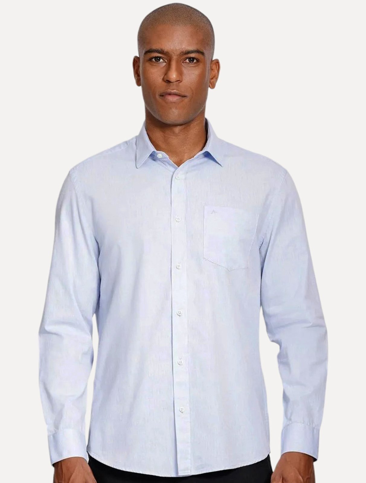 Camisa Aramis Masculina Regular Algodão Lotte Pocket Azul Claro Mescla