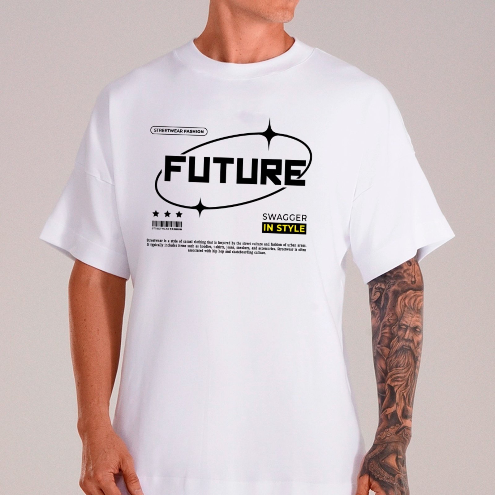 Camiseta Ousy Unissex Fashion Future Swagger Básica Branco