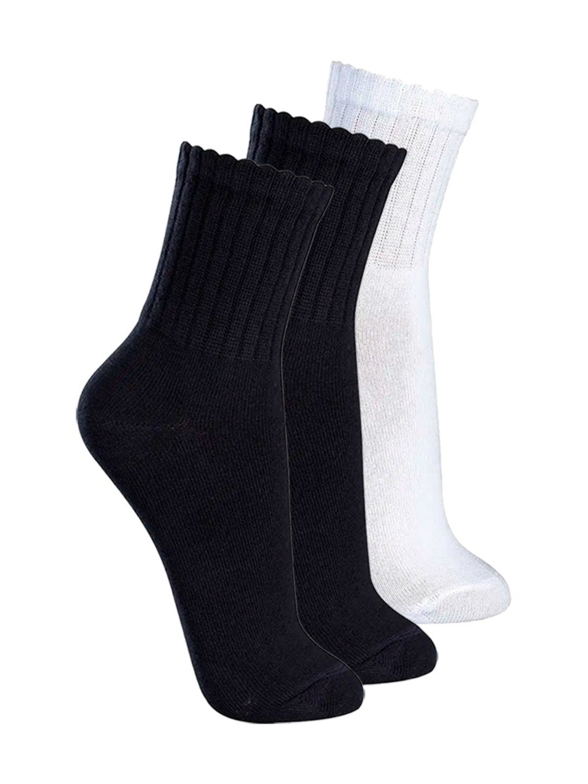Vista 2 Kit com 3 Pares de Meias Esportiva Cano Médio Lupo branco Lupo branco