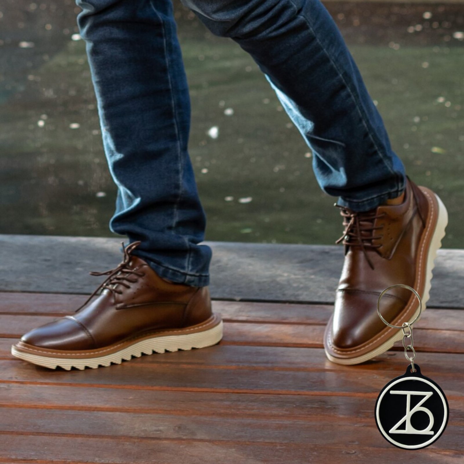 Sapato Social Oxford Verona Tratorado Confortável Masculino Social Brogue + Brinde Chaveiro ThézB