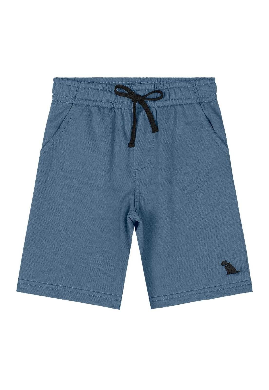 Infantil - Bermuda para Menino em Moletom Quimby Azul