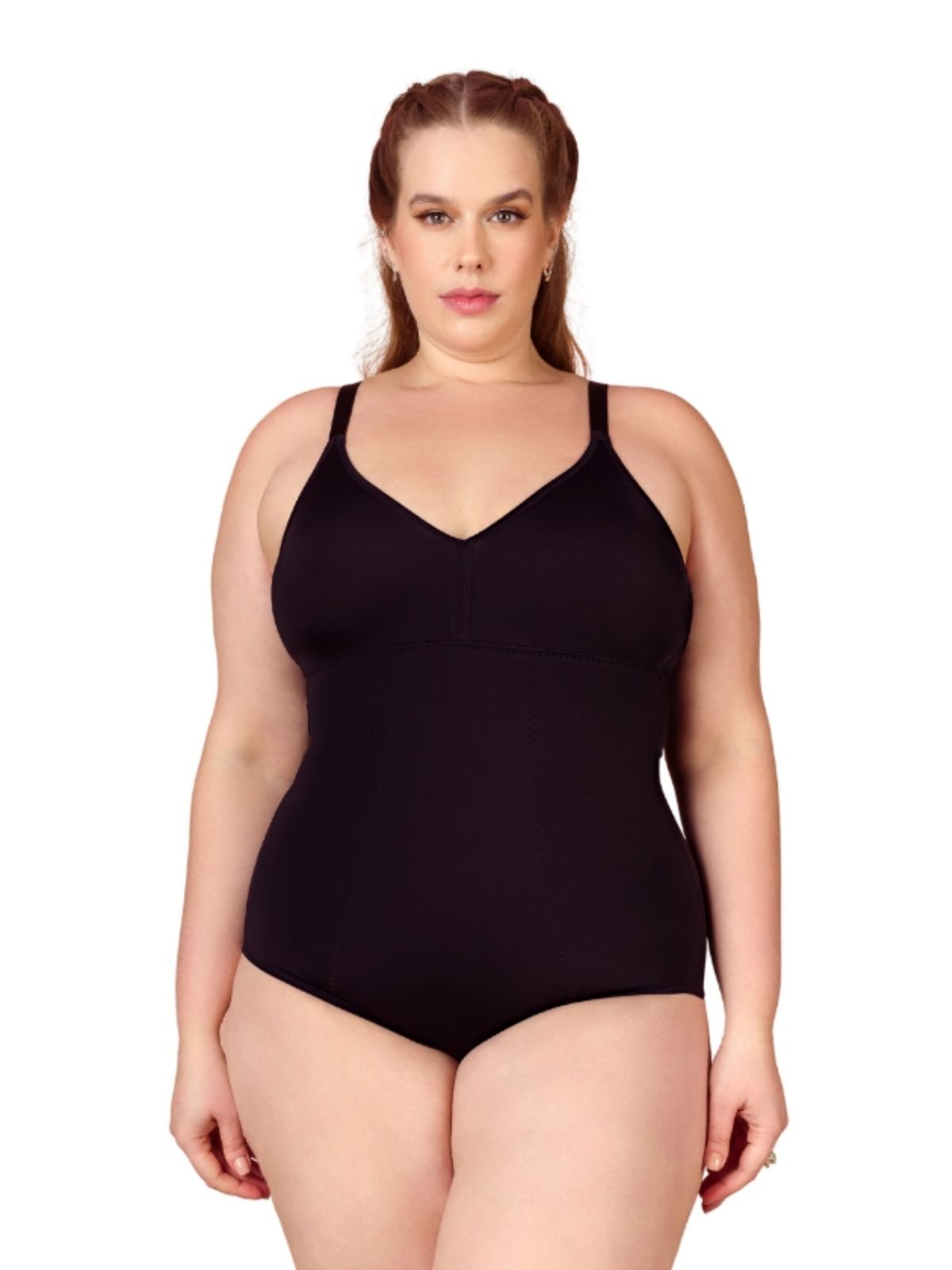 Cinta Body Modelador Plus Size Média Compressão Sem Bojo Shanty Lingerie Preto